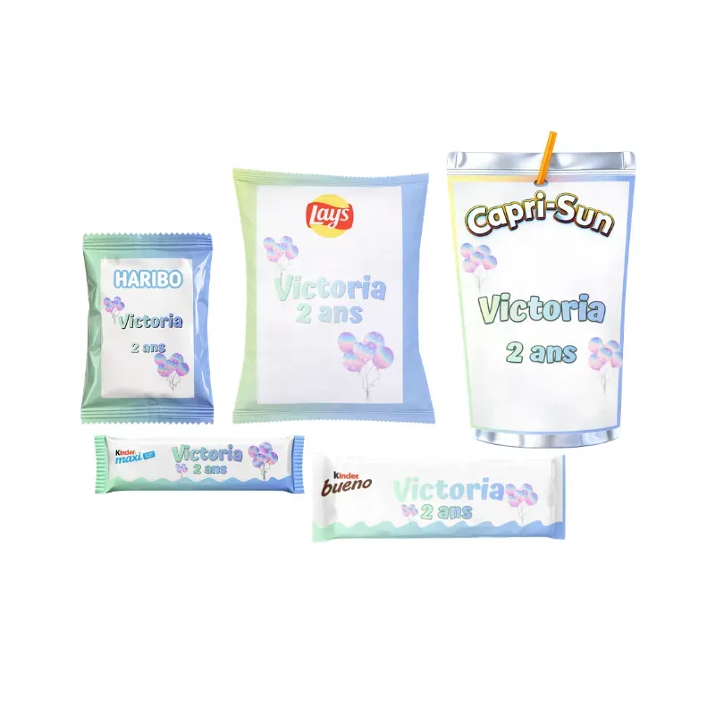 Pack gourmandises et boisson personnalisées pour anniversaire enfant